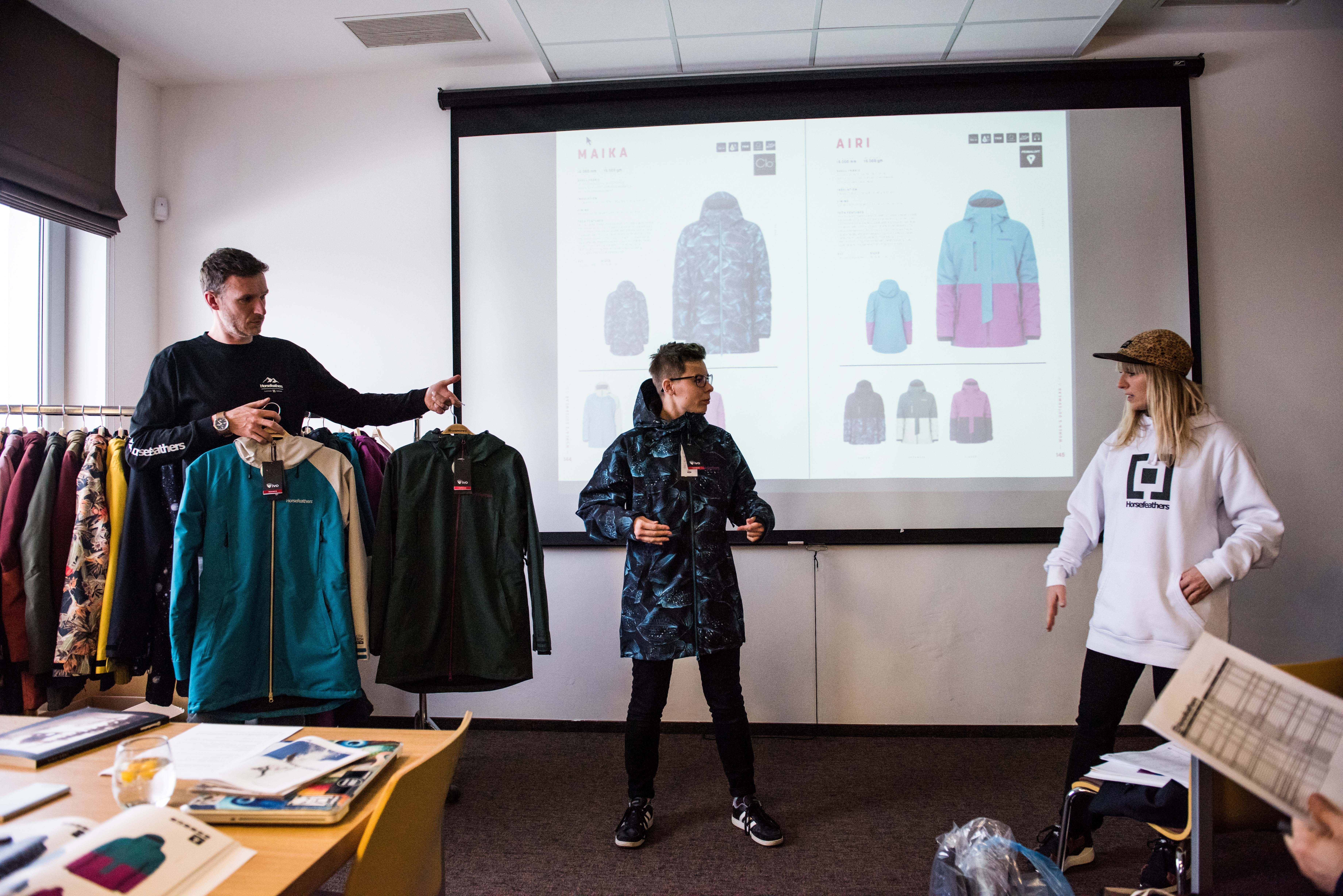 Libor (HF Men's Apparel designer), Lucie (HF Wmn's designer) and Heida presenting the new W1920 line.jpg